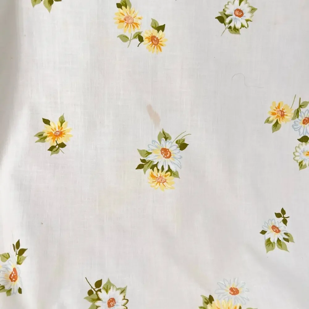 Vintage Cottagecore Floral Sheet 70s Twin Flat Daisy 1970s Cottage